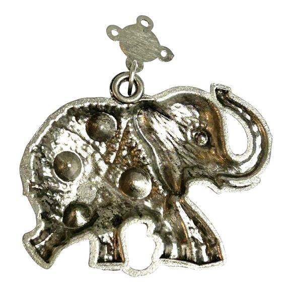 Elephant Silver Tone Royal Blue Trunk Up Evil Eye Decorative Fob - Picture 2 of 5